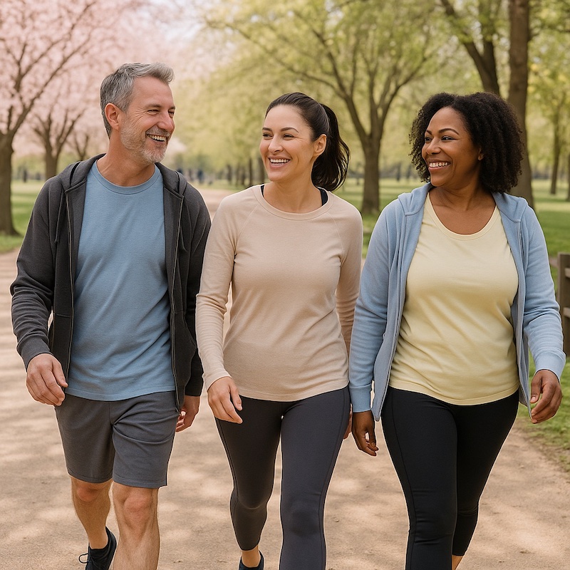 A group doing Japanese walking together