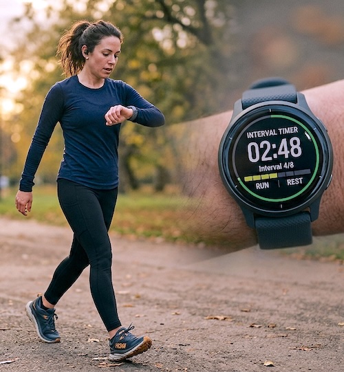 Woman doing interval walking